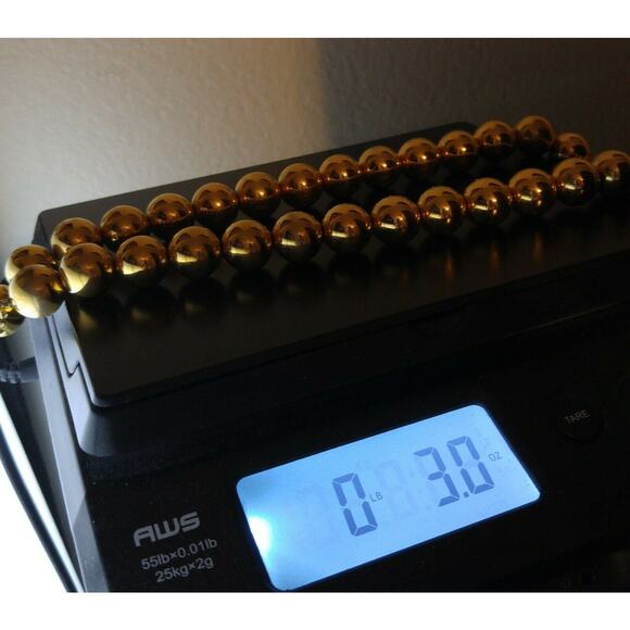 Vintage Monet Gold Plated Beaded Necklace 15mm Beads 1950s–1960s - Picture 5 of 10